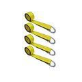 Tie 4 Safe 2" x 10' Lasso Strap w/ O Ring Auto Tie Down Wheel Lift Tow Truck Trailer Yellow, 4PK TWS21-510-W9-Y-C-4